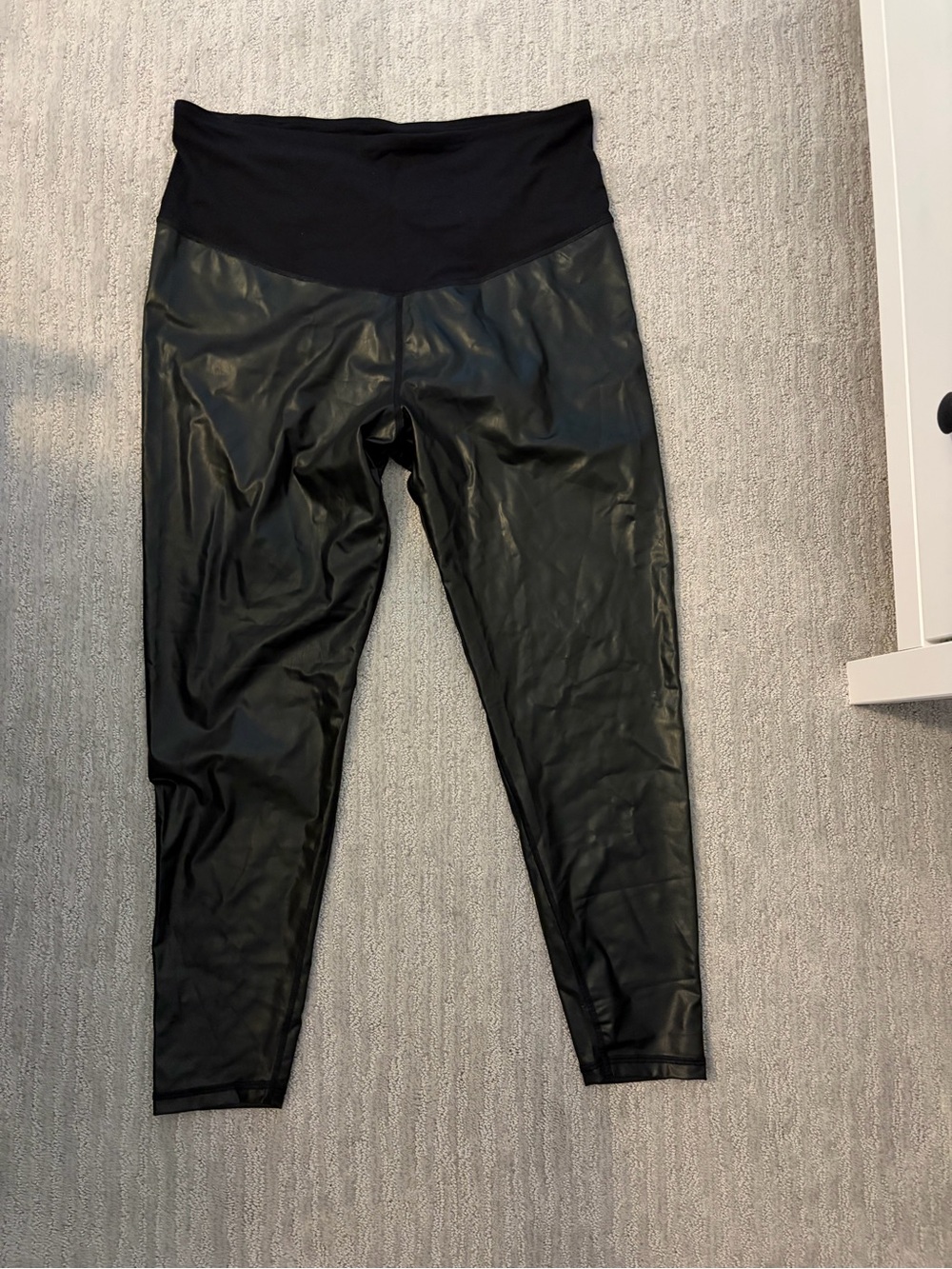 GAP Maternity Black faux leather leggings